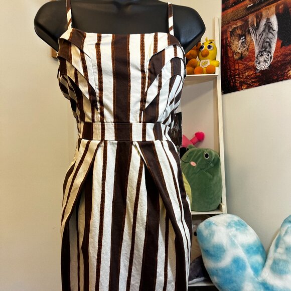 Marilyn Monroe Striped Sleeveless Knee Length Fit & Flare Dress Women’s L NWT - Picture 1 of 8